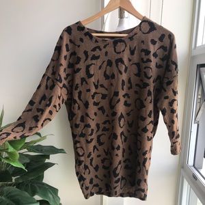 Leopard/ cheetah print oversized sweater dress